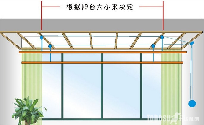 手摇晾衣架安装指导图